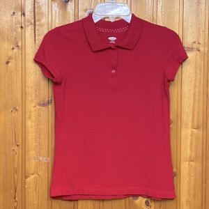 Old Navy 97% Cotton Red Polo Tee Girl's L Size Women's XS !
